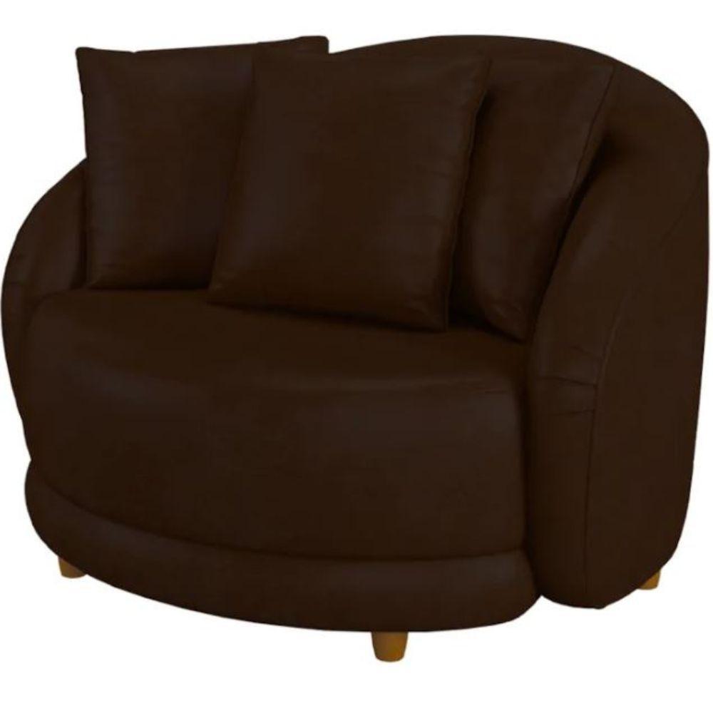 Poltrona Seraphina Pé Palito Em Madeira Tingida - élpis Móveis Marrom - 2