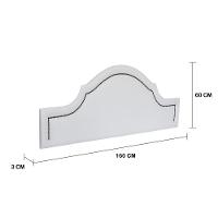 Cabeceira Queen Provençal Luxo 160x60 Courino Branco - Tachas Fumê - 2