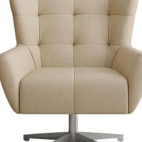 Poltrona Lorena Base Giratória Em Alumínio - élpis Móveis Bege - 2