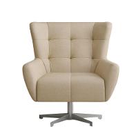 Poltrona Lorena Base Giratória Em Alumínio - élpis Móveis Bege - 3