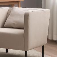 Poltrona Decorativa Hanna Pés Em Metal - élpis Móveis Linho Cinza - 2