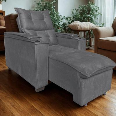 Poltrona Retrátil Reclinável Alexa Com Usb E Porta Copos - élpis Móveis Cinza