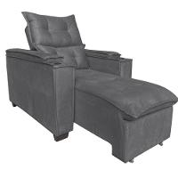 Poltrona Retrátil Reclinável Alexa Com Usb E Porta Copos - élpis Móveis Cinza - 4