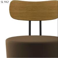 Poltrona Eclipse Redonda Com Encosto De Madeira - élpis Móveis Marrom - 3