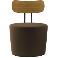 Poltrona Eclipse Redonda Com Encosto De Madeira - élpis Móveis Marrom