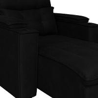 Poltrona Retrátil Reclinável Alexa Com Usb E Porta Copos - élpis Móveis Preto - 4