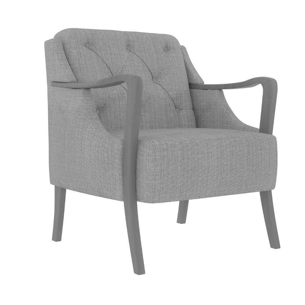 Poltrona Vittoria Botonê Pés E Braços Em Madeira Tingido - élpis Móveis Grafite - 5