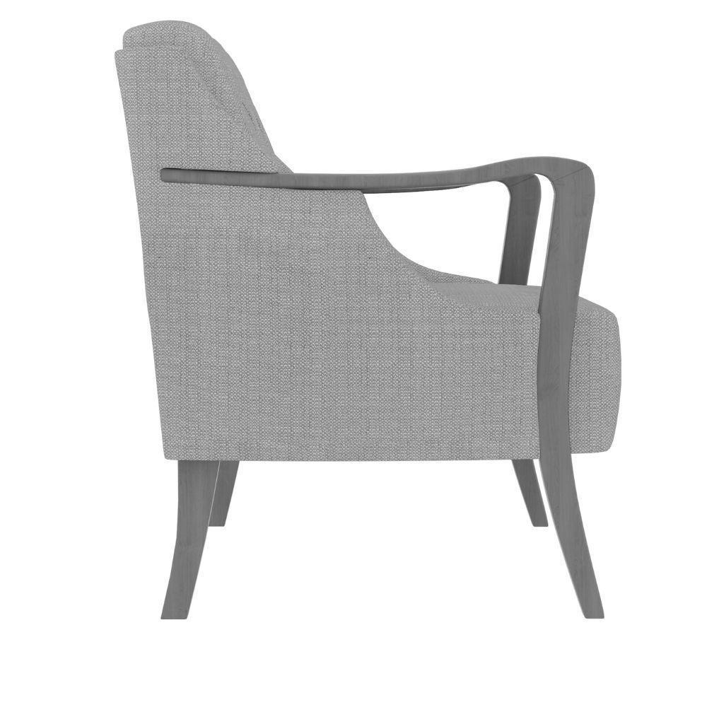 Poltrona Vittoria Botonê Pés E Braços Em Madeira Tingido - élpis Móveis Grafite - 6