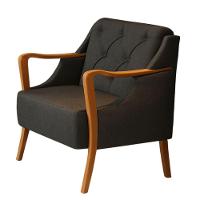 Poltrona Vittoria Botonê Pés E Braços Em Madeira Tingido - élpis Móveis Grafite - 3