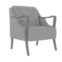 Poltrona Vittoria Botonê Pés E Braços Em Madeira Tingido - élpis Móveis Grafite - 5