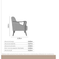 Poltrona Vittoria Botonê Pés E Braços Em Madeira Tingido - élpis Móveis Grafite - 7