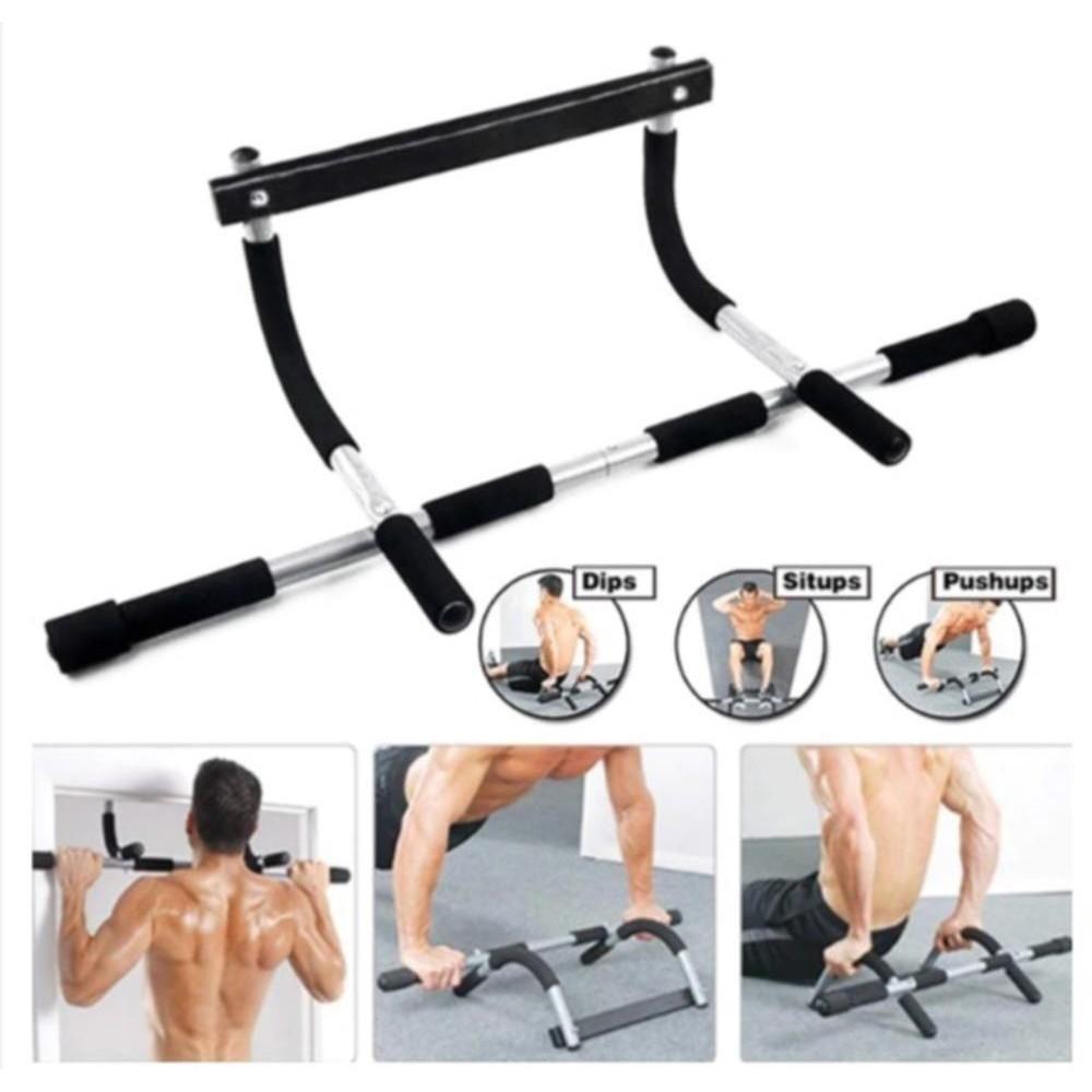 Barra De Exercicios Para Porta Chao Fixa Mista Musculacao Flexao Abdominal Exercicios Academia Em Casa Multifuncional - 4