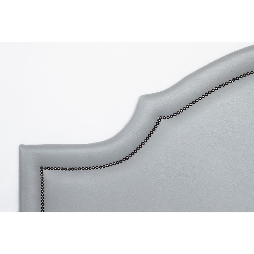 Cabeceira Queen Provençal Luxo 160x60 Courino Cinza - Tachas Fumê - 2