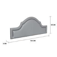 Cabeceira Queen Provençal Luxo 160x60 Courino Cinza - Tachas Fumê - 3