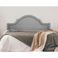 Cabeceira Queen Provençal Luxo 160x60 Suede Cinza - Tachas Fumê - 1