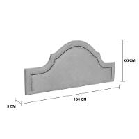 Cabeceira Queen Provençal Luxo 160x60 Suede Cinza - Tachas Fumê - 3