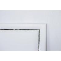 Cabeceira Casal Reta Luxo 140x60 Courino Branco - Tachas Fumê - 3