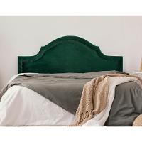 Cabeceira Queen Provençal Luxo 160x60 Veludo Verde - Tachas Fumê - 1