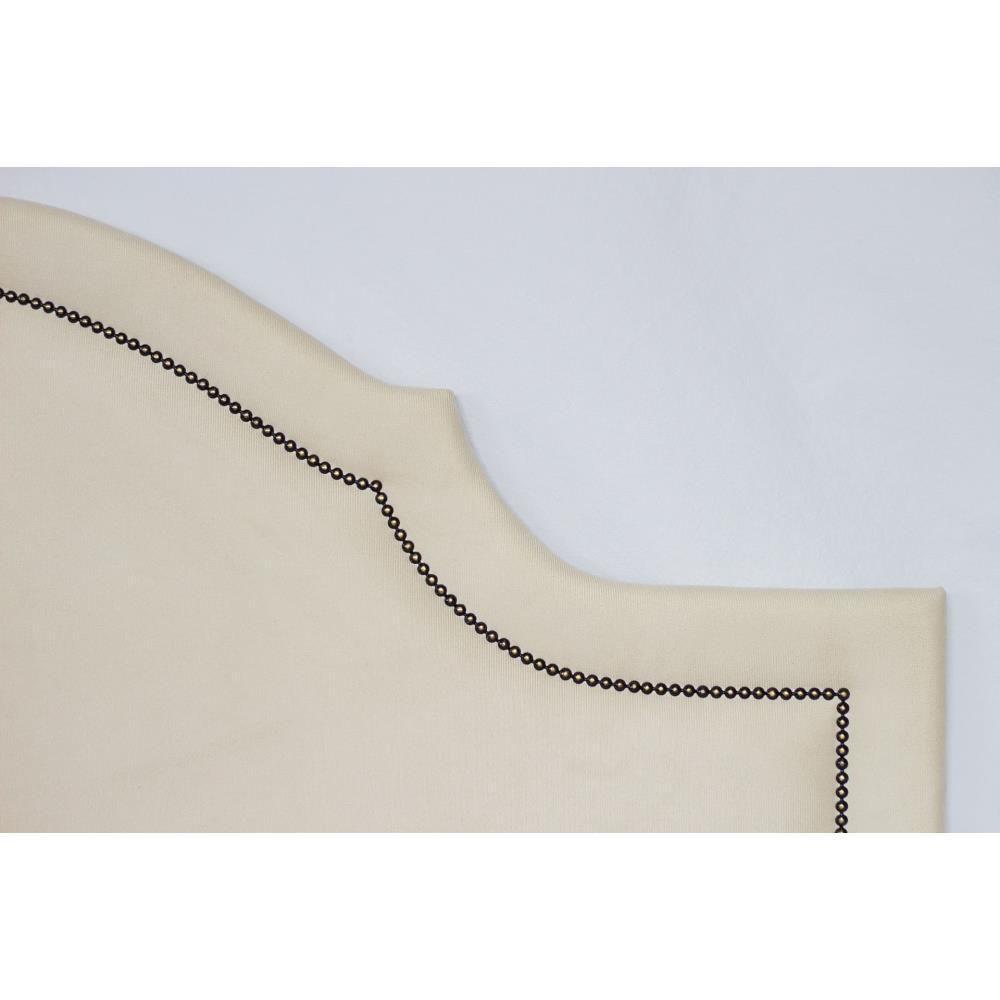 Cabeceira Queen Provençal Luxo 160x60 Suede Off White - Tachas Fumê - 2