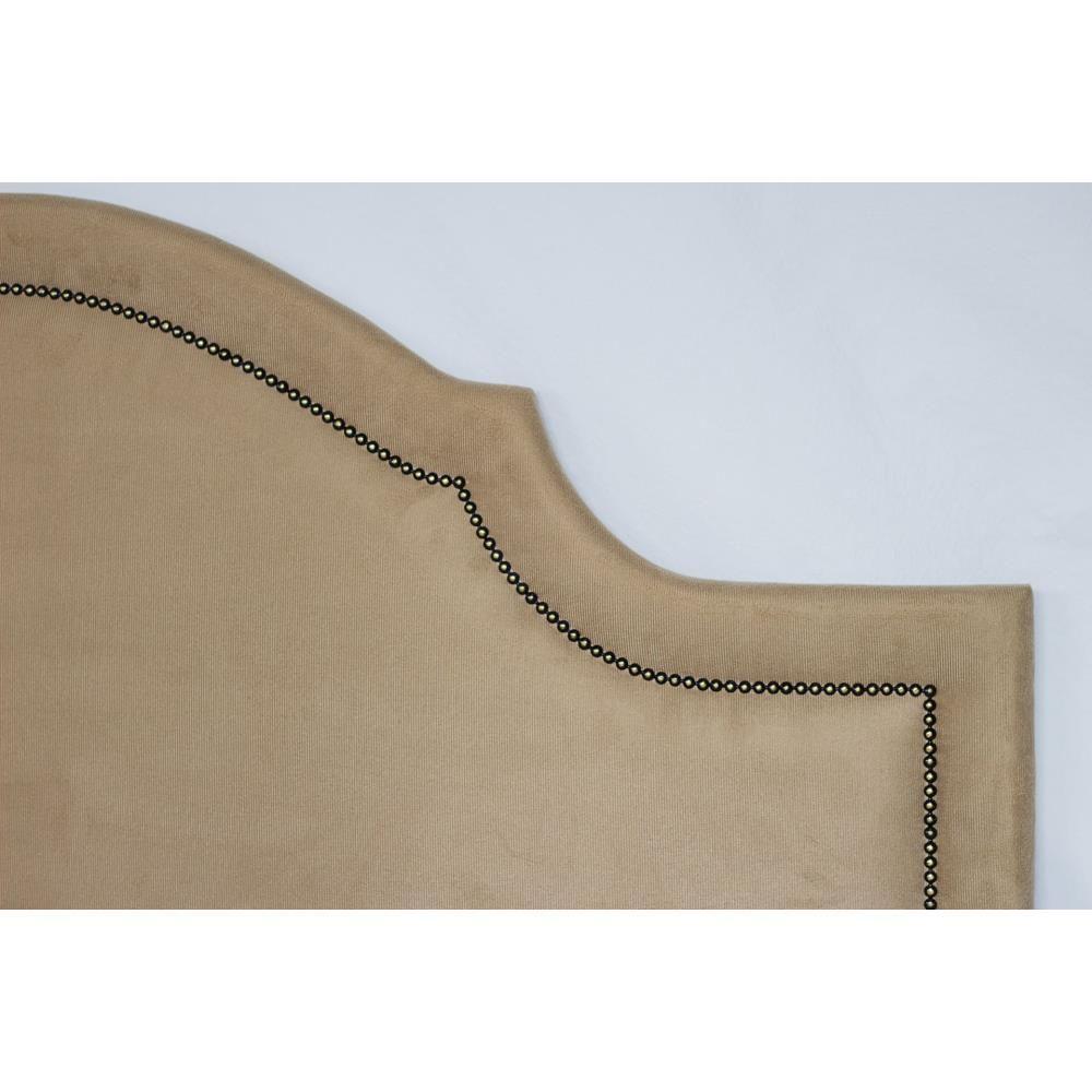 Cabeceira Queen Provençal Luxo 160x60 Suede Bege - Tachas Fumê - 2