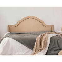 Cabeceira Queen Provençal Luxo 160x60 Suede Bege - Tachas Fumê - 1