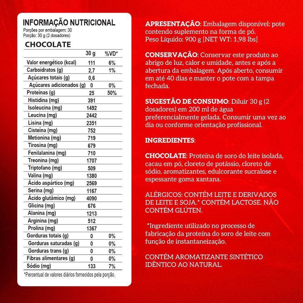 Whey Protein Integralmedica Iso Triple Zero 900g Pote Chocolate - 6