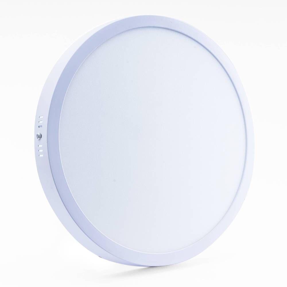 Plafon Led Sobrepor Redondo 24w 3000k Branco Quente Bivolt - 1