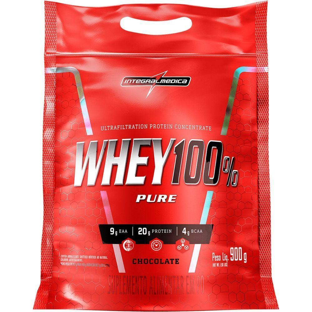 Whey Concentrado 100% (refil) Integral Médica 900g chocolate - 1