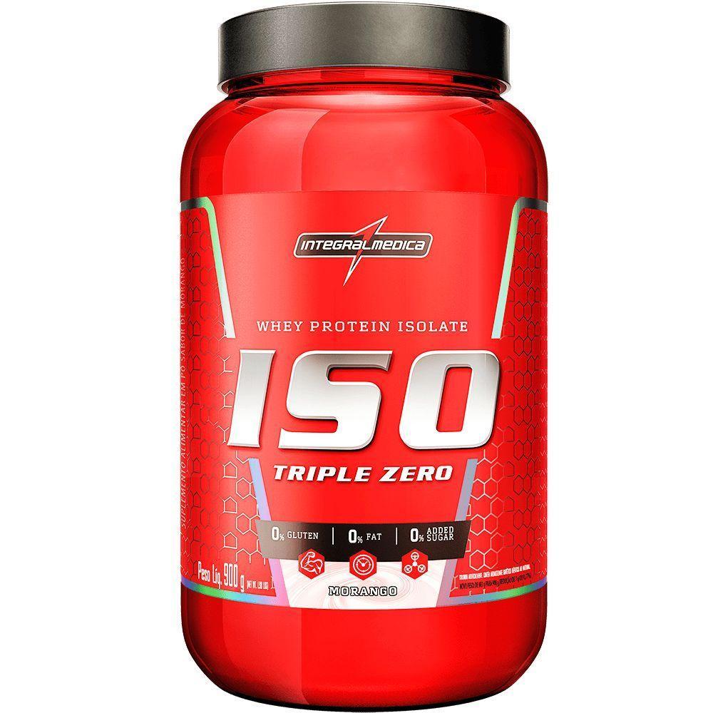 Whey Protein Integralmedica Iso Triple Zero 900g Pote Morango - 1