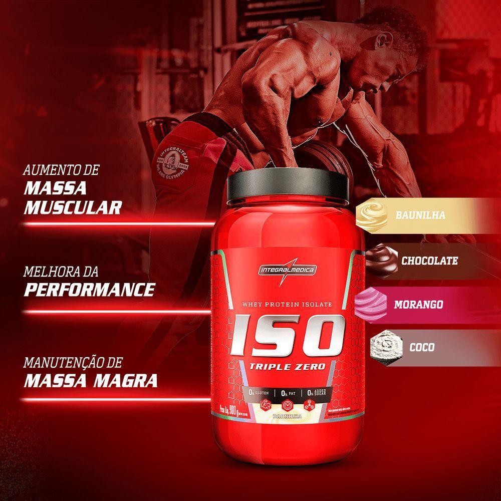 Whey Protein Integralmedica Iso Triple Zero 900g Pote Morango - 2