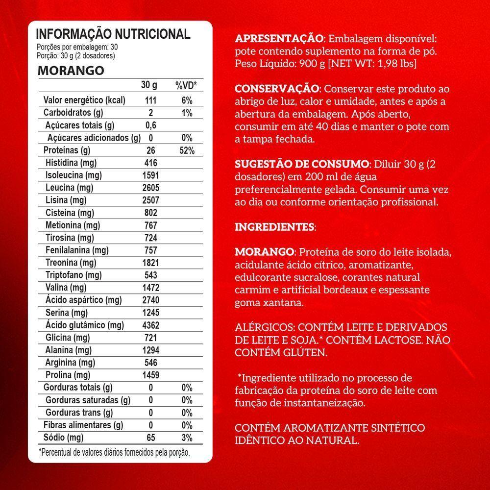 Whey Protein Integralmedica Iso Triple Zero 900g Pote Morango - 6