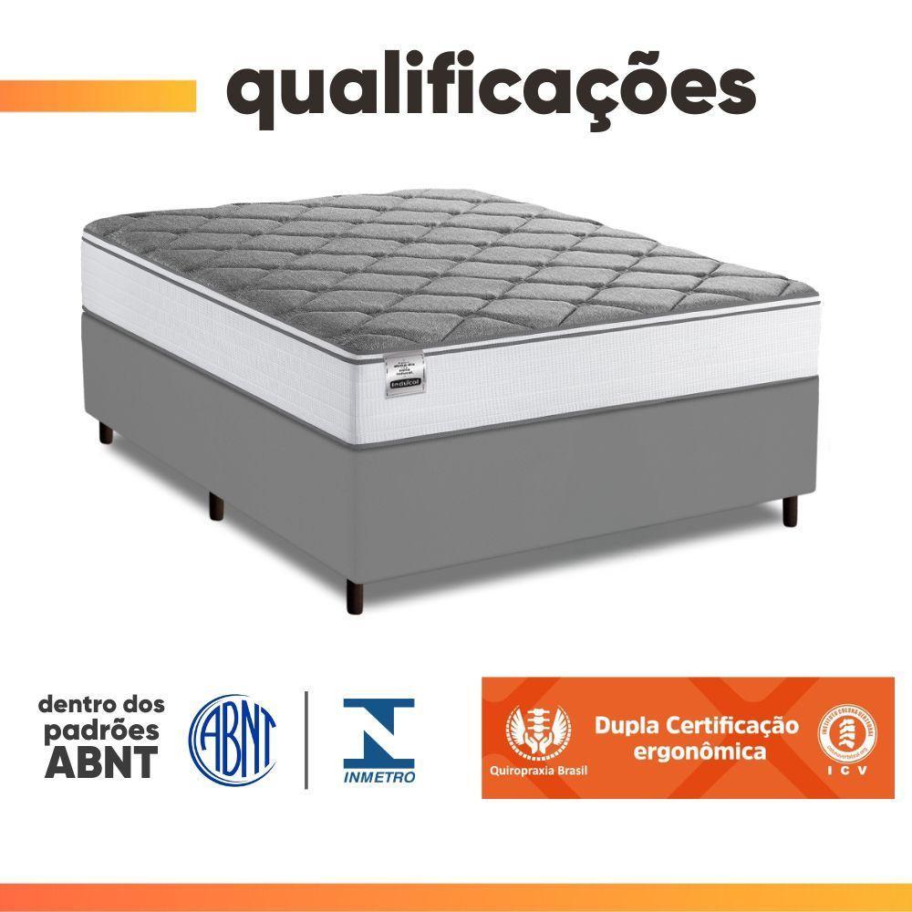 Cama Box Queen Real Max Force Softgel 158x198x65cm - Suporta Até 200 Kg Por Pessoa Branco / Cinza - 4
