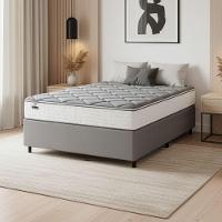 Cama Box Queen Real Max Force Softgel 158x198x65cm - Suporta Até 200 Kg Por Pessoa Branco / Cinza - 2