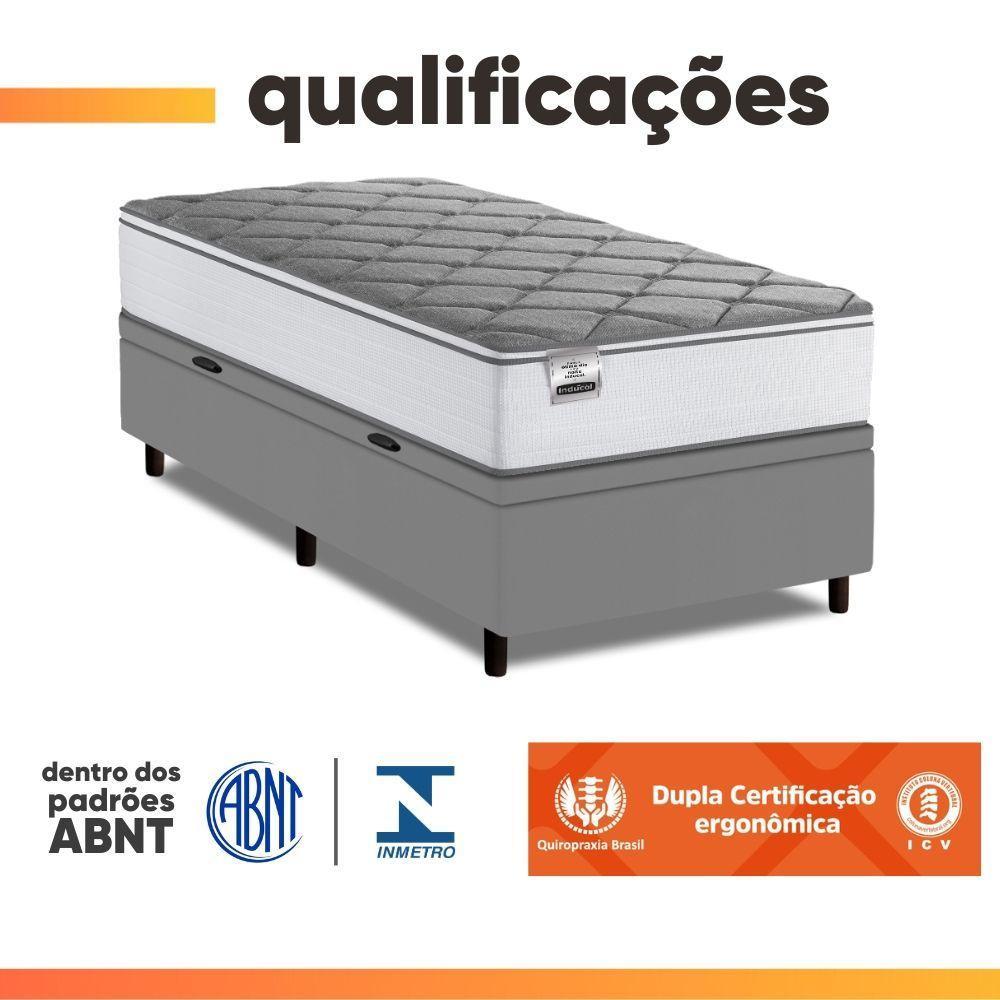 Cama Box Baú Solteiro Real Max Force Softgel 88x188x68cm Branco/Cinza - 4