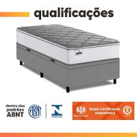 Cama Box Baú Solteiro Real Max Force Softgel 88x188x68cm Branco/Cinza