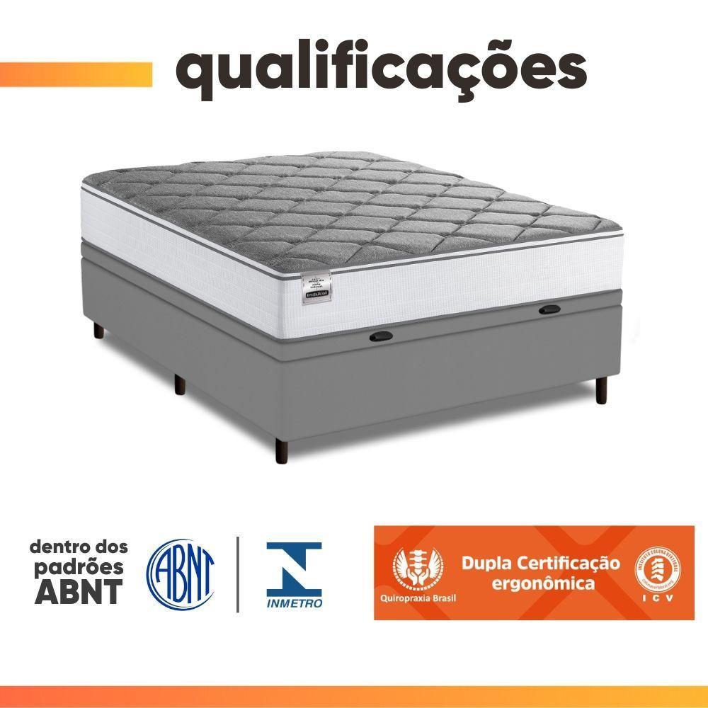 Cama Box Baú Casal Real Max Force Softgel 138x188x68cm Branco/Cinza - 2