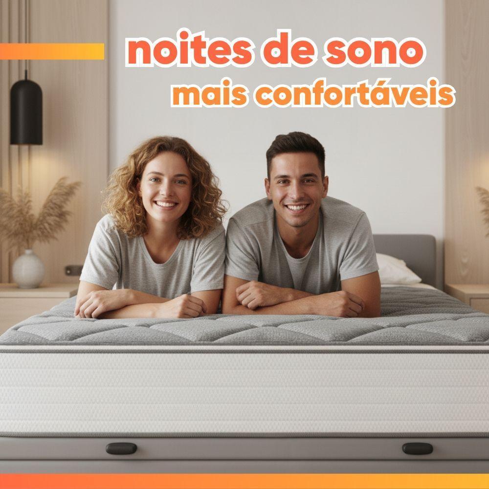 Cama Box Baú Casal Real Max Force Softgel 138x188x68cm Branco/Cinza - 5
