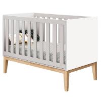 Quarto De Bebê Classic 3 Portas E Cômoda 6 Gavetas Branco Com Pés Madeira Natural - Reller - 2