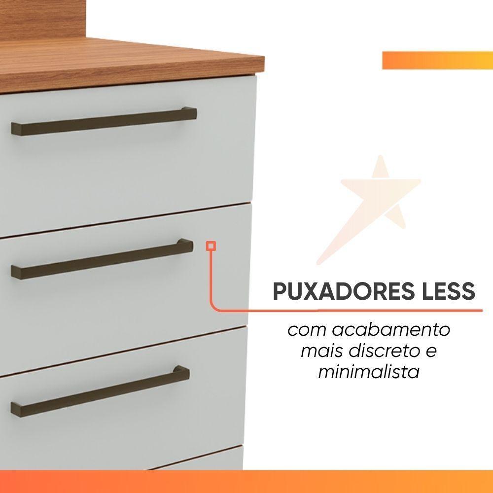 Balcão Gabinete De Cozinha 4 Gavetas Com Tampo Grécia Madeirado/off White - 5