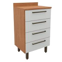 Balcão Gabinete De Cozinha 4 Gavetas Com Tampo Grécia Madeirado/off White - 2