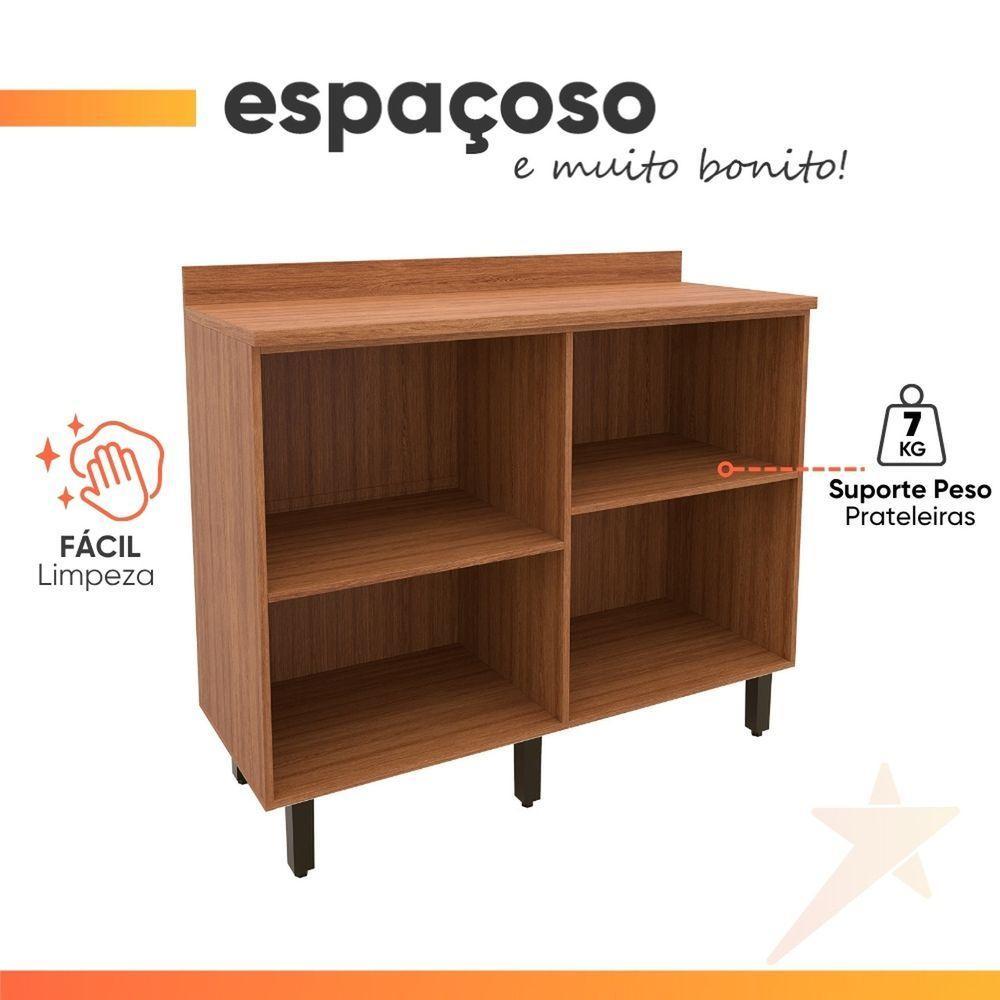 Balcão Gabinete De Cozinha 2 Portas Com Tampo 1,20m Grécia Madeirado/off White - 4