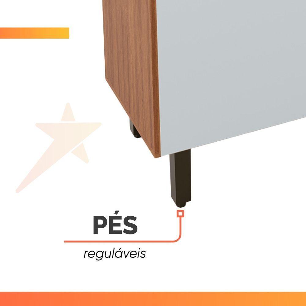 Balcão Gabinete De Cozinha 2 Portas Com Tampo 1,20m Grécia Madeirado/off White - 5