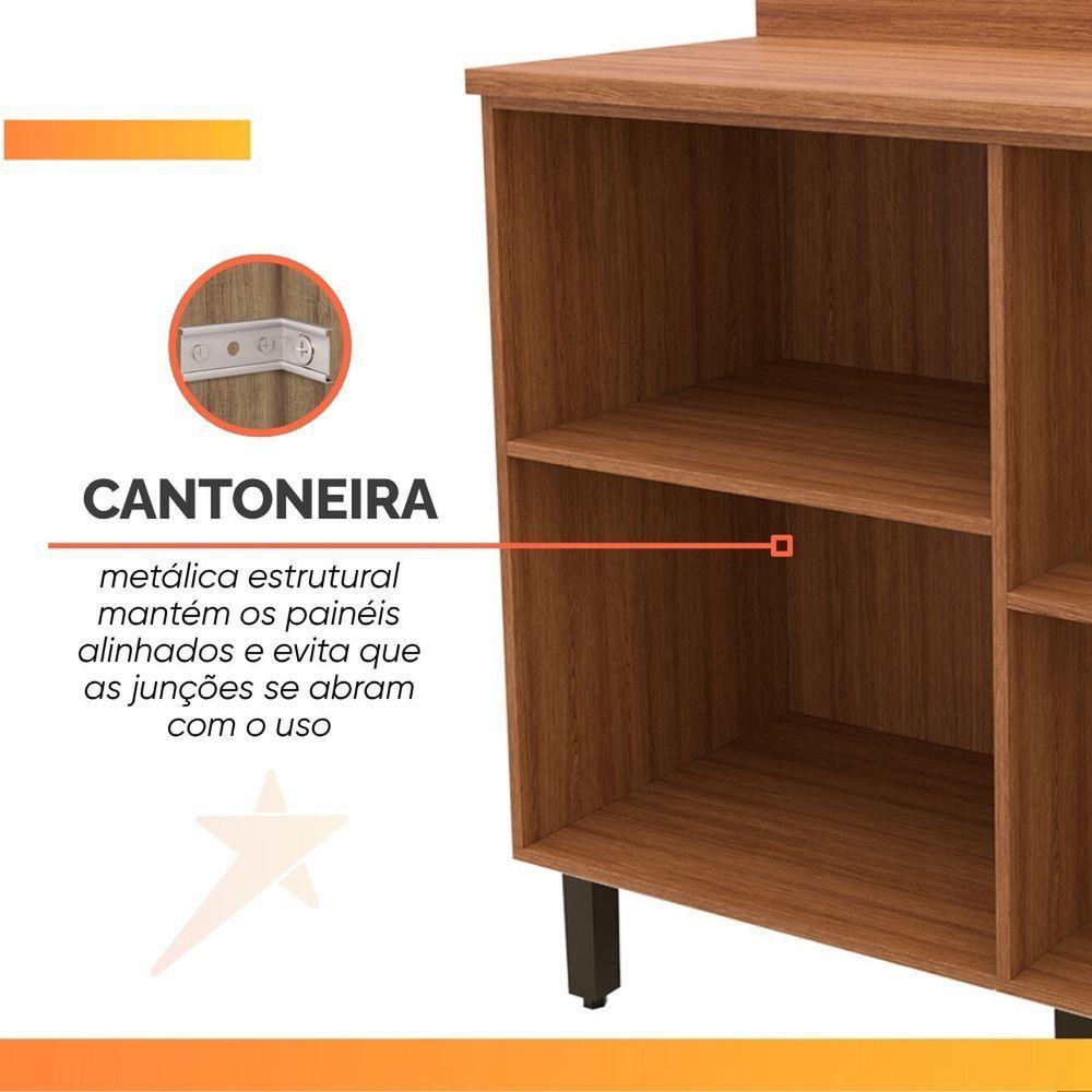 Balcão Gabinete De Cozinha 2 Portas Com Tampo 1,20m Grécia Madeirado/off White - 8