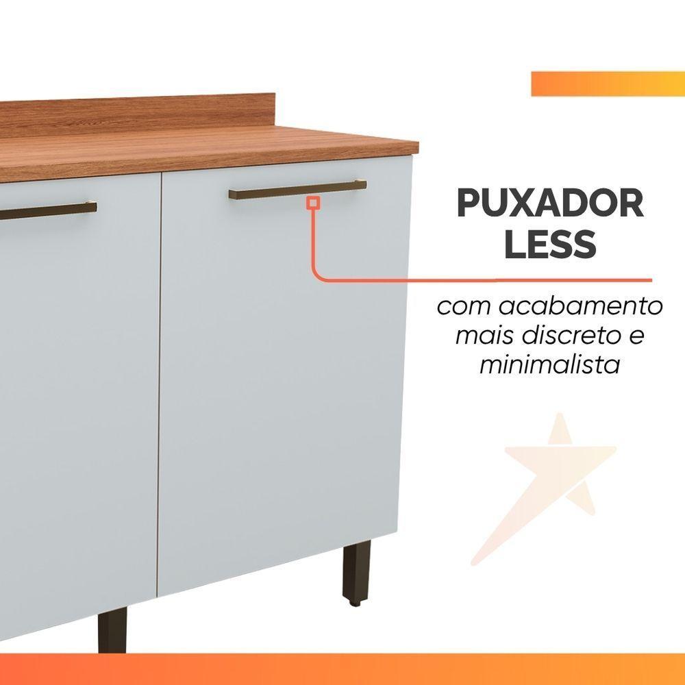 Balcão Gabinete De Cozinha 2 Portas Com Tampo 1,20m Grécia Madeirado/off White - 9
