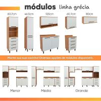 Balcão Gabinete De Cozinha 2 Portas Com Tampo 1,20m Grécia Madeirado/off White - 6