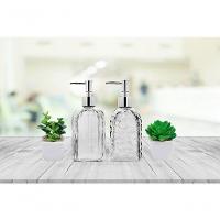 Kit Banheiro Porta Sabonete Líquido Vidro Clear E Mini Vaso Suculenta 4 Peças - 3