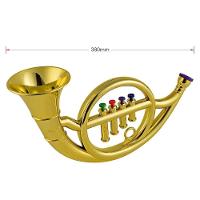 Mini Trompete Infantil Acustico Instrumento Musical Criança 4 Botoes Brinquedo Para Iniciantes - 2