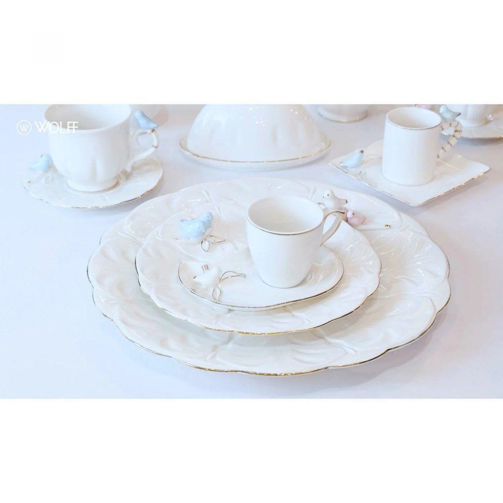 Conjunto 06 Xícaras De Café De Porcelana Cute Birds Design Plate 90 Ml Wolff - 8