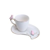Conjunto 06 Xícaras De Café De Porcelana Cute Birds Design Plate 90 Ml Wolff