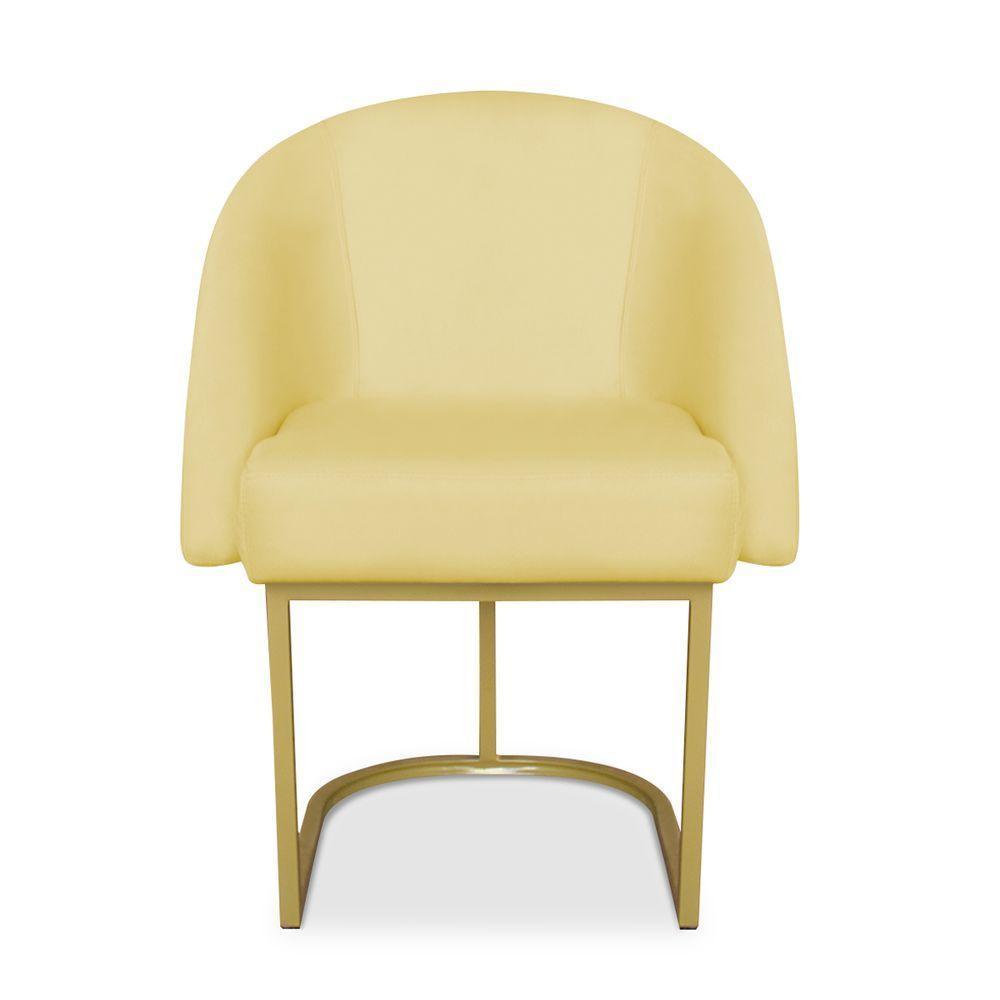 Cadeira Poltrona Lua Com Base Metálica - Bebeshop Amarelo - 2